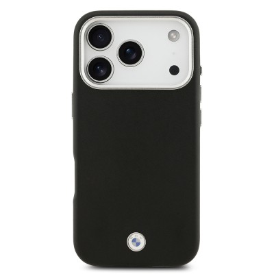 Apple iPhone 17 Pro Case BMW Original Licensed M-Safe Charging Feature Metal Logo Full Cover Leather Cover - 7