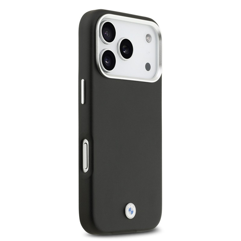 Apple iPhone 17 Pro Case BMW Original Licensed M-Safe Charging Feature Metal Logo Full Cover Leather Cover - 8