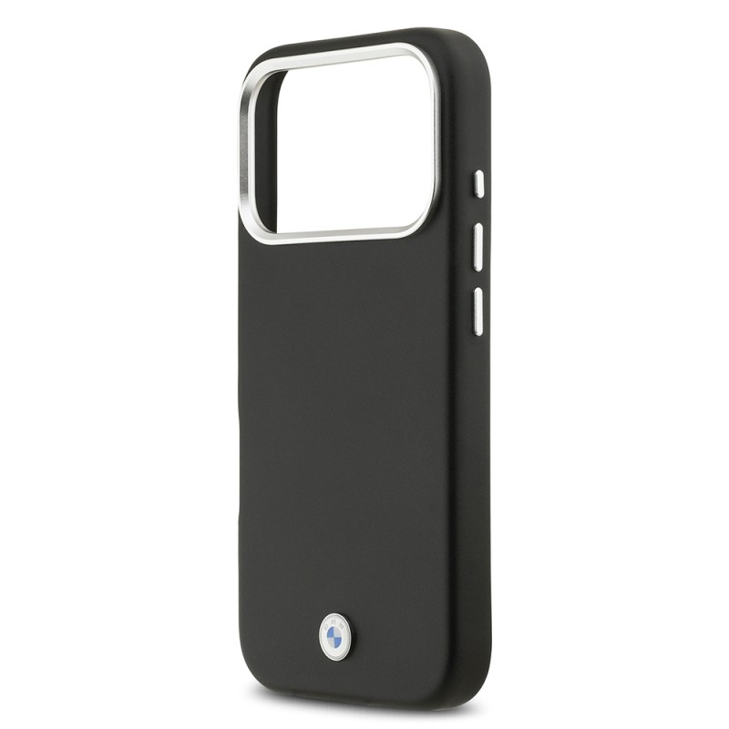 Apple iPhone 17 Pro Case BMW Original Licensed M-Safe Charging Feature Metal Logo Full Cover Leather Cover - 10