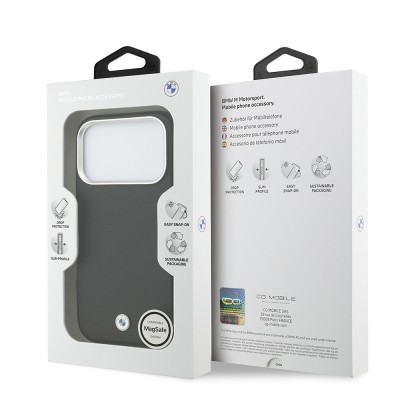Apple iPhone 17 Pro Case BMW Original Licensed M-Safe Charging Feature Metal Logo Full Cover Leather Cover - 12