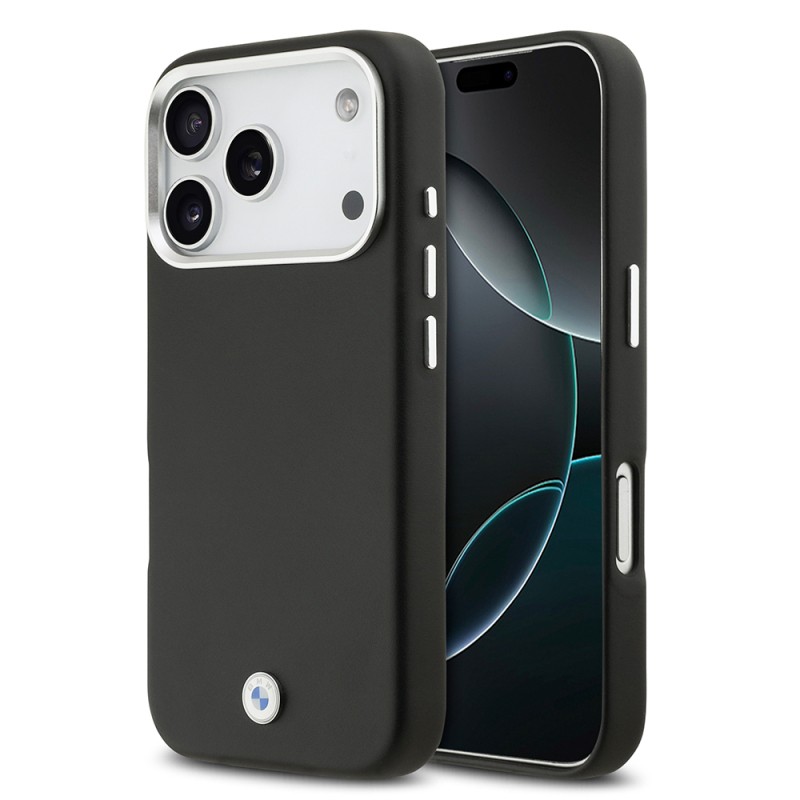 Apple iPhone 17 Pro Case BMW Original Licensed M-Safe Charging Feature Metal Logo Full Cover Leather Cover - 2