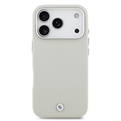 Apple iPhone 17 Pro Case BMW Original Licensed M-Safe Charging Feature Metal Logo Full Cover Leather Cover - 14