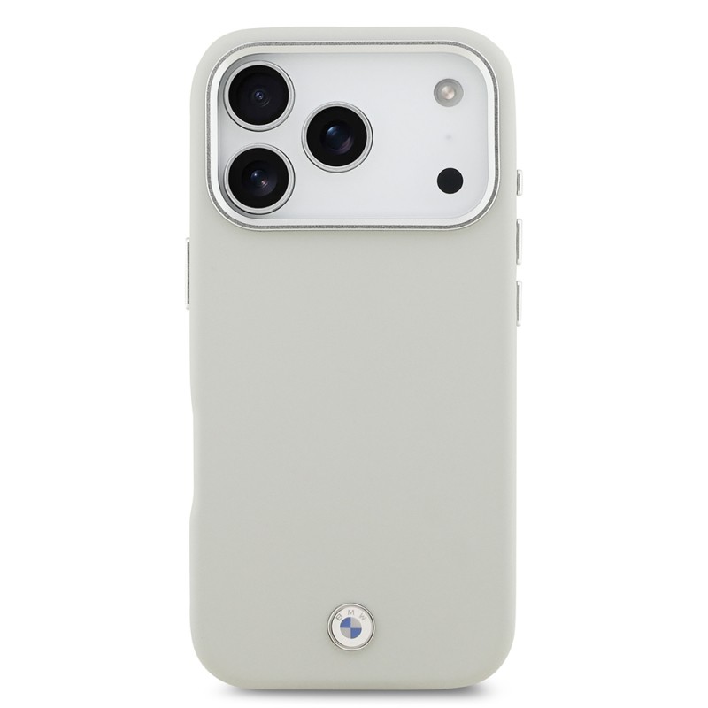 Apple iPhone 17 Pro Case BMW Original Licensed M-Safe Charging Feature Metal Logo Full Cover Leather Cover - 14