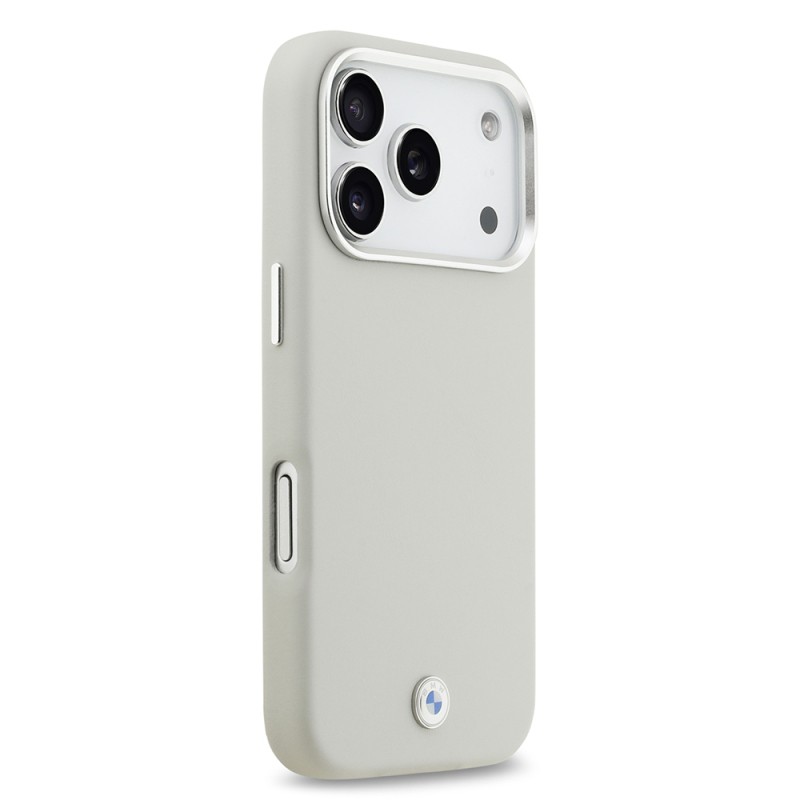 Apple iPhone 17 Pro Case BMW Original Licensed M-Safe Charging Feature Metal Logo Full Cover Leather Cover - 15