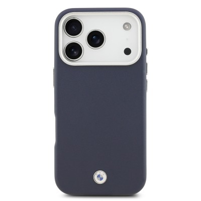 Apple iPhone 17 Pro Case BMW Original Licensed M-Safe Charging Feature Metal Logo Full Cover Leather Cover - 21