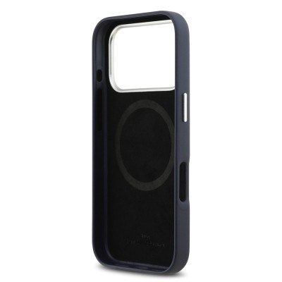 Apple iPhone 17 Pro Case BMW Original Licensed M-Safe Charging Feature Metal Logo Full Cover Leather Cover - 25