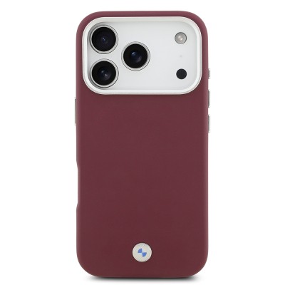 Apple iPhone 17 Pro Case BMW Original Licensed M-Safe Charging Feature Metal Logo Full Cover Leather Cover - 27