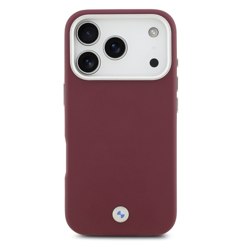 Apple iPhone 17 Pro Case BMW Original Licensed M-Safe Charging Feature Metal Logo Full Cover Leather Cover - 27