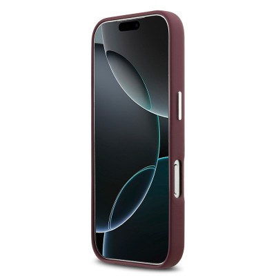 Apple iPhone 17 Pro Case BMW Original Licensed M-Safe Charging Feature Metal Logo Full Cover Leather Cover - 29