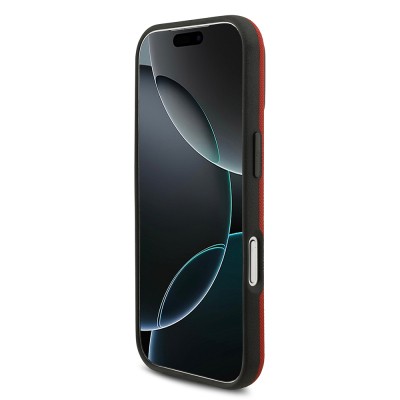 Apple iPhone 17 Pro Case BMW Original Licensed M-Safe Charging Feature Metal Logo Perforated M Design Leather Cover - 10