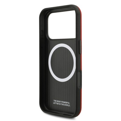 Apple iPhone 17 Pro Case BMW Original Licensed M-Safe Charging Feature Metal Logo Perforated M Design Leather Cover - 12