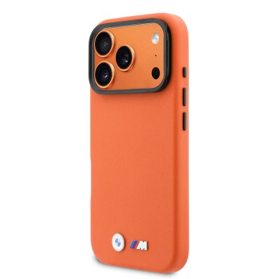 Apple iPhone 17 Pro Case BMW Original Licensed M-safe Charging Feature Stand Metal Camera Frame M Logo PU Leather Cover - 2
