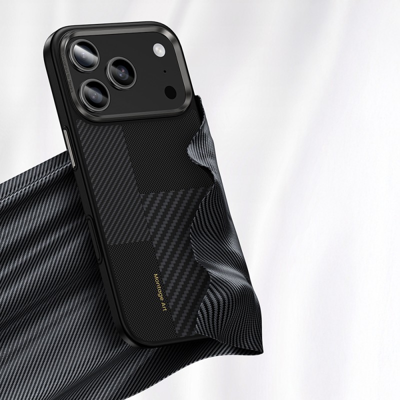 Apple iPhone 17 Pro Case Carbon Fiber Benks Montage Hybrid ArmorPro Kevlar Cover with M-safe Charging Feature - 10