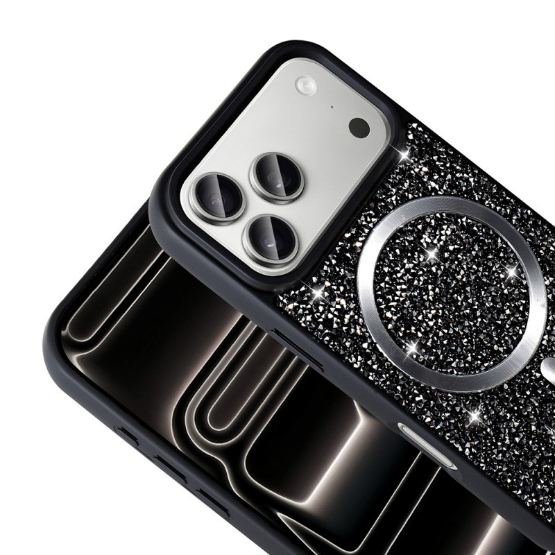 Apple iPhone 17 Pro Case Diamond Design Zore Mosaic Silicone Cover M-safe Charging Feature - 10