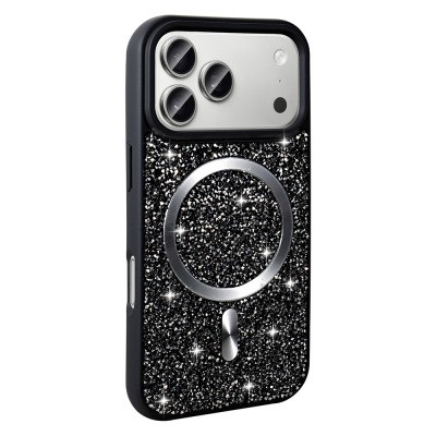 Apple iPhone 17 Pro Case Diamond Design Zore Mosaic Silicone Cover M-safe Charging Feature - 4