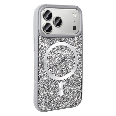 Apple iPhone 17 Pro Case Diamond Design Zore Mosaic Silicone Cover M-safe Charging Feature - 3