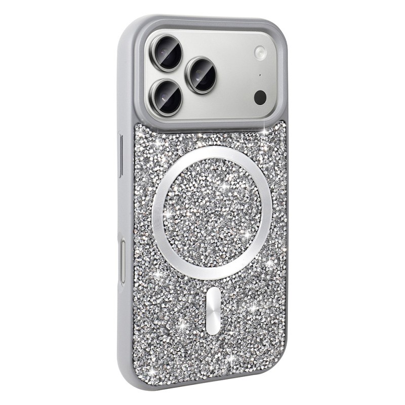 Apple iPhone 17 Pro Case Diamond Design Zore Mosaic Silicone Cover M-safe Charging Feature - 3