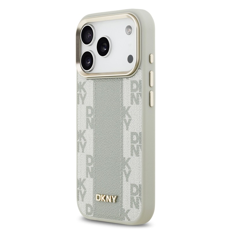 Apple iPhone 17 Pro Case DKNY Original Licensed M-safe Charging Feature 3D Printed Checkered Pattern Cover - 4