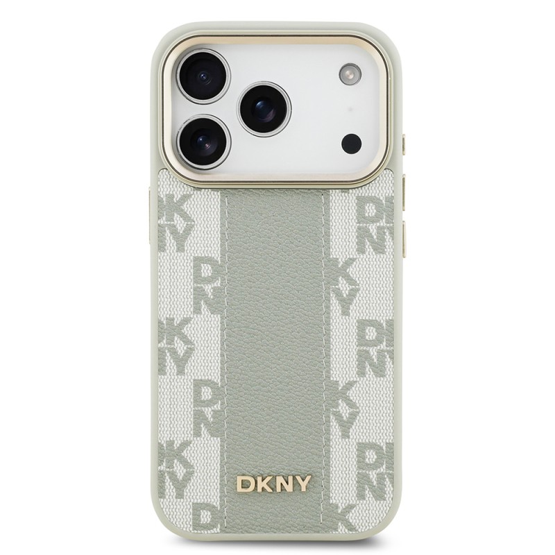 Apple iPhone 17 Pro Case DKNY Original Licensed M-safe Charging Feature 3D Printed Checkered Pattern Cover - 5