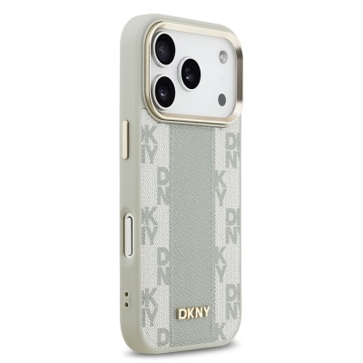 Apple iPhone 17 Pro Case DKNY Original Licensed M-safe Charging Feature 3D Printed Checkered Pattern Cover - 6
