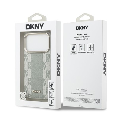 Apple iPhone 17 Pro Case DKNY Original Licensed M-safe Charging Feature 3D Printed Checkered Pattern Cover - 16