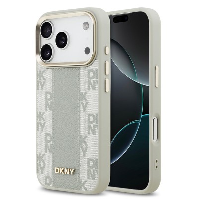 Apple iPhone 17 Pro Case DKNY Original Licensed M-safe Charging Feature 3D Printed Checkered Pattern Cover - 2