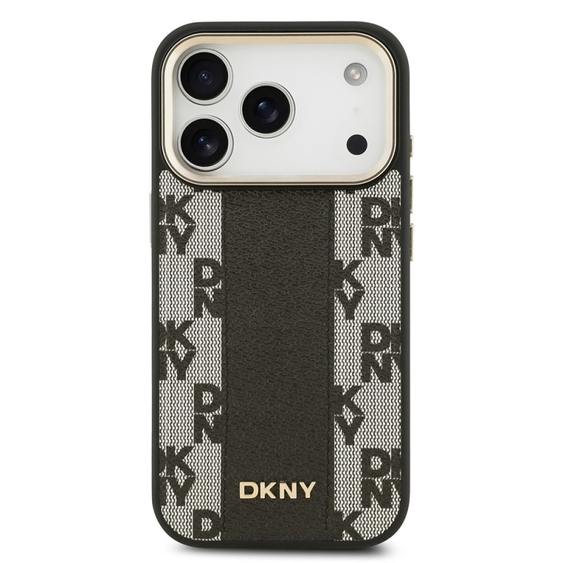 Apple iPhone 17 Pro Case DKNY Original Licensed M-safe Charging Feature 3D Printed Checkered Pattern Cover - 11