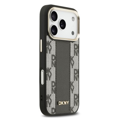 Apple iPhone 17 Pro Case DKNY Original Licensed M-safe Charging Feature 3D Printed Checkered Pattern Cover - 12