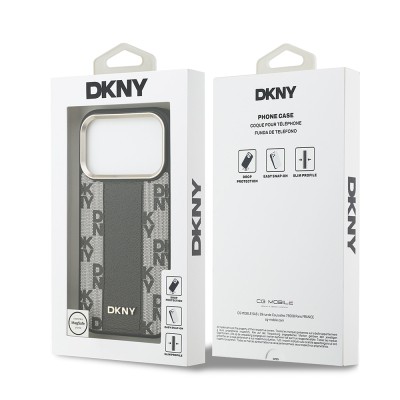 Apple iPhone 17 Pro Case DKNY Original Licensed M-safe Charging Feature 3D Printed Checkered Pattern Cover - 17