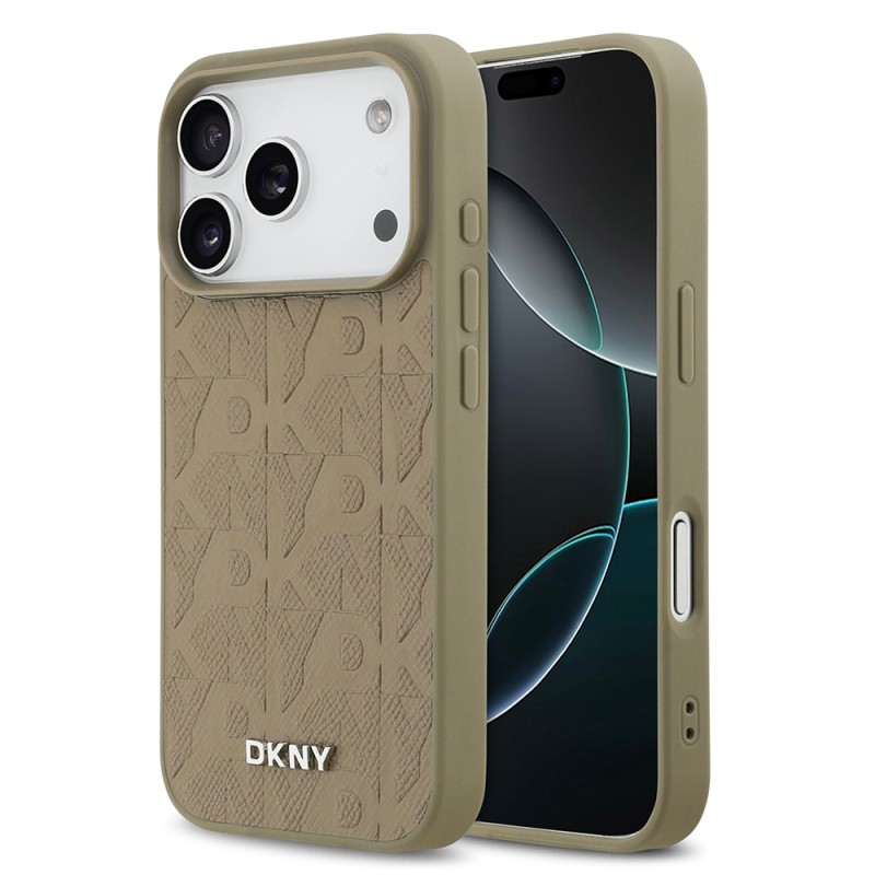 Apple iPhone 17 Pro Case DKNY Original Licensed M-safe Charging Feature 3D Printed Grid Pattern Cover - 1