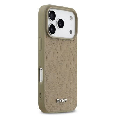 Apple iPhone 17 Pro Case DKNY Original Licensed M-safe Charging Feature 3D Printed Grid Pattern Cover - 6