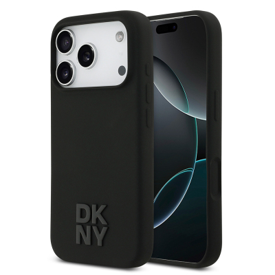 Apple iPhone 17 Pro Case DKNY Original Licensed M-Safe Charging Feature Metal Logo Silicone Cover - DKNY