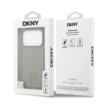 Apple iPhone 17 Pro Case DKNY Original Licensed M-Safe Charging Feature Metal Logo Silicone Cover - 17