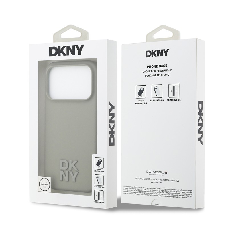 Apple iPhone 17 Pro Case DKNY Original Licensed M-Safe Charging Feature Metal Logo Silicone Cover - 17