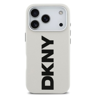 Apple iPhone 17 Pro Case DKNY Original Licensed M-safe Charging Feature PU Large Vertical Logo Cover - 6