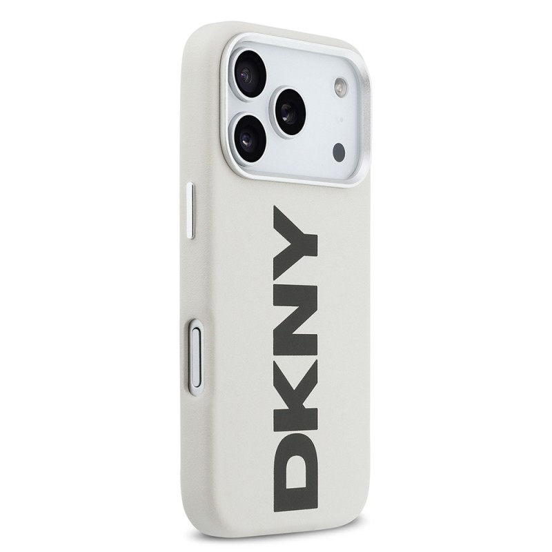 Apple iPhone 17 Pro Case DKNY Original Licensed M-safe Charging Feature PU Large Vertical Logo Cover - 7