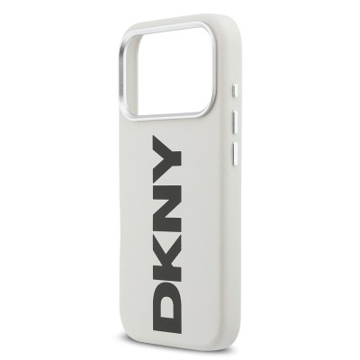 Apple iPhone 17 Pro Case DKNY Original Licensed M-safe Charging Feature PU Large Vertical Logo Cover - 9