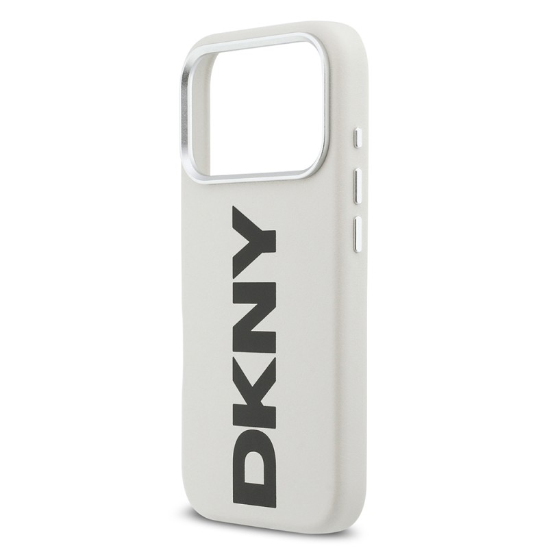 Apple iPhone 17 Pro Case DKNY Original Licensed M-safe Charging Feature PU Large Vertical Logo Cover - 9
