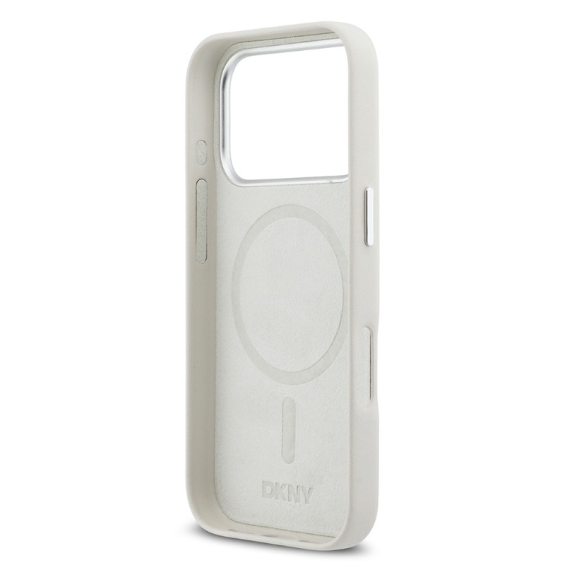 Apple iPhone 17 Pro Case DKNY Original Licensed M-safe Charging Feature PU Large Vertical Logo Cover - 10