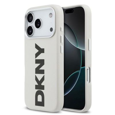 Apple iPhone 17 Pro Case DKNY Original Licensed M-safe Charging Feature PU Large Vertical Logo Cover - 2
