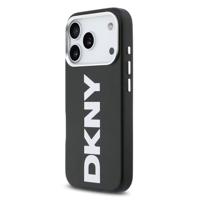 Apple iPhone 17 Pro Case DKNY Original Licensed M-safe Charging Feature PU Large Vertical Logo Cover - 12