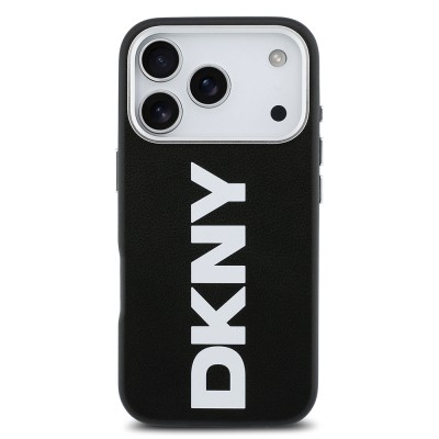 Apple iPhone 17 Pro Case DKNY Original Licensed M-safe Charging Feature PU Large Vertical Logo Cover - 13