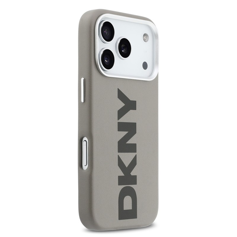 Apple iPhone 17 Pro Case DKNY Original Licensed M-safe Charging Feature PU Large Vertical Logo Cover - 21