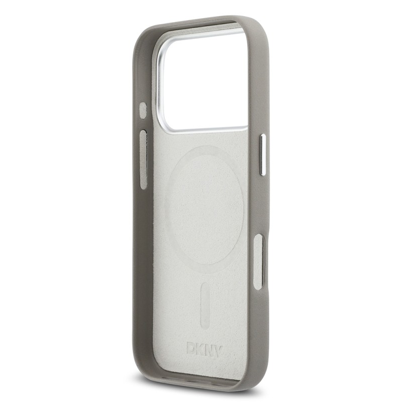 Apple iPhone 17 Pro Case DKNY Original Licensed M-safe Charging Feature PU Large Vertical Logo Cover - 24