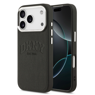 Apple iPhone 17 Pro Case DKNY Original Licensed M-safe Charging Feature PU Leather Embossed Cover - DKNY