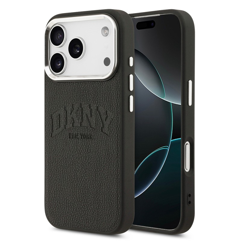 Apple iPhone 17 Pro Case DKNY Original Licensed M-safe Charging Feature PU Leather Embossed Cover - 2