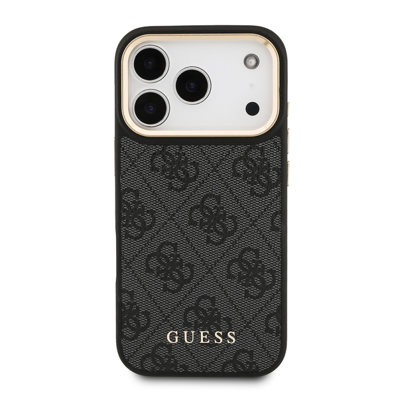 Apple iPhone 17 Pro Case Guess Original Licensed M-safe Charging Case with Strap and 4G Logo Card Holder - 5