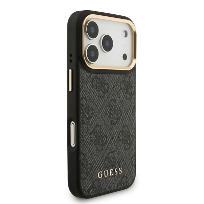 Apple iPhone 17 Pro Case Guess Original Licensed M-safe Charging Case with Strap and 4G Logo Card Holder - 6