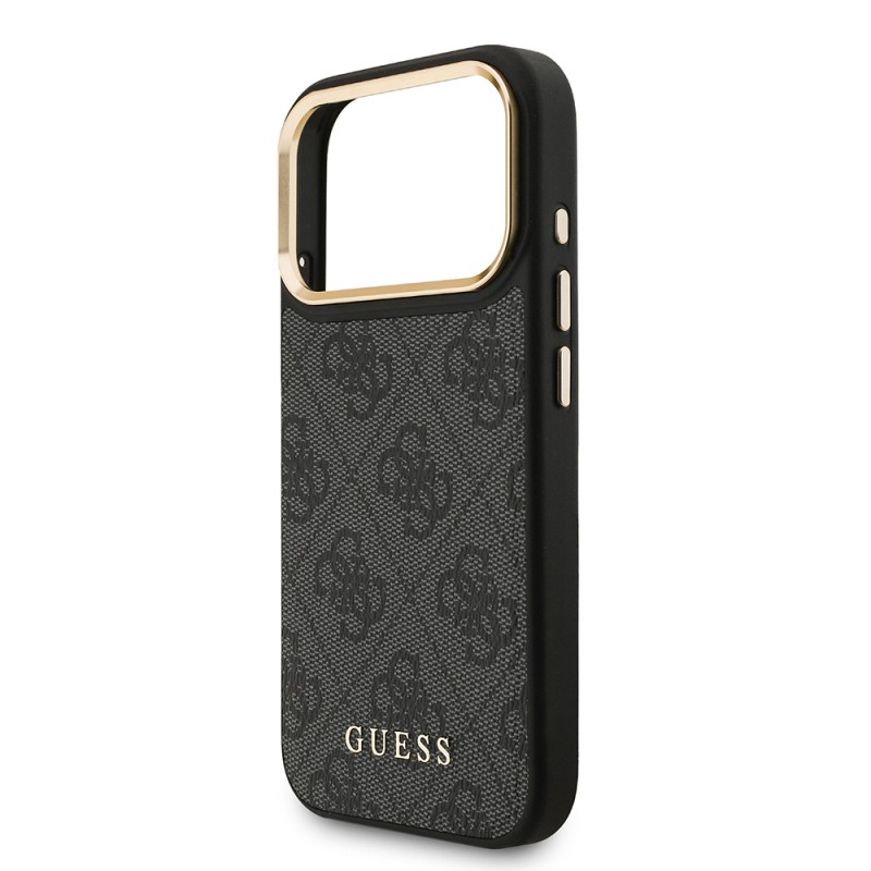Apple iPhone 17 Pro Case Guess Original Licensed M-safe Charging Case with Strap and 4G Logo Card Holder - 8