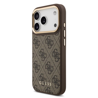 Apple iPhone 17 Pro Case Guess Original Licensed M-safe Charging Case with Strap and 4G Logo Card Holder - 14